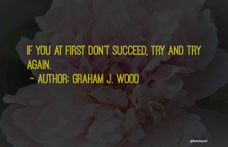 Graham J. Wood Quotes: If You At First Don't Succeed, Try And Try Again.