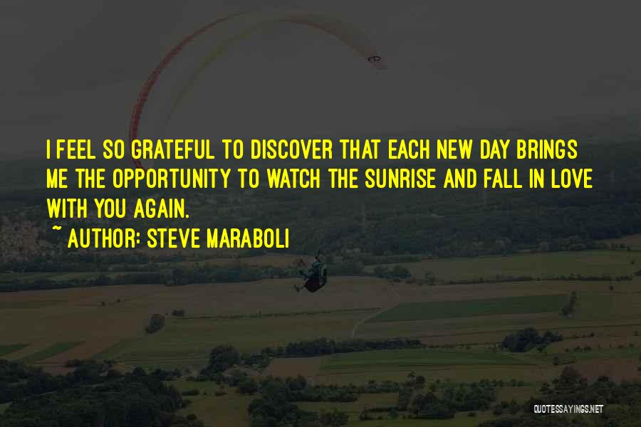 Steve Maraboli Quotes: I Feel So Grateful To Discover That Each New Day Brings Me The Opportunity To Watch The Sunrise And Fall