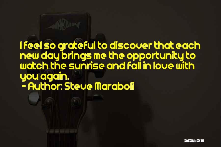 Steve Maraboli Quotes: I Feel So Grateful To Discover That Each New Day Brings Me The Opportunity To Watch The Sunrise And Fall