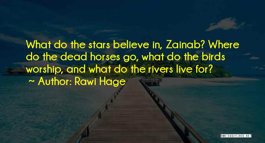 Rawi Hage Quotes: What Do The Stars Believe In, Zainab? Where Do The Dead Horses Go, What Do The Birds Worship, And What