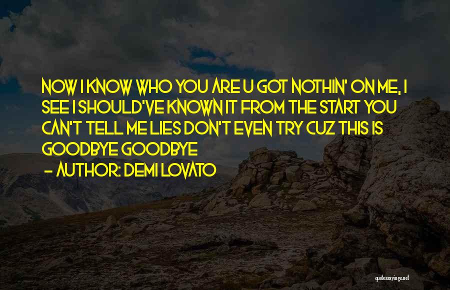 Demi Lovato Quotes: Now I Know Who You Are U Got Nothin' On Me, I See I Should've Known It From The Start