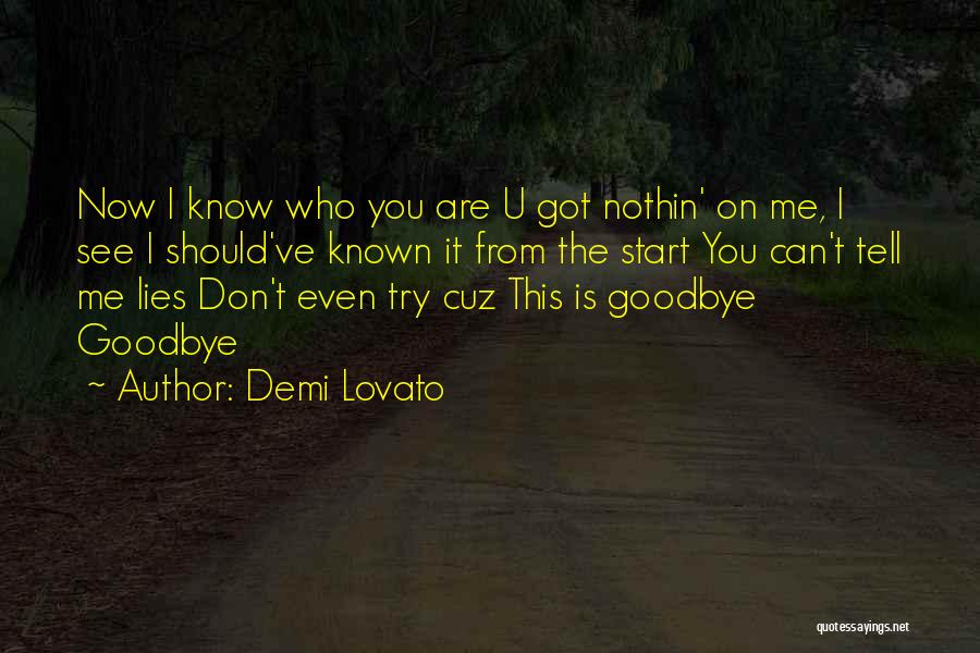 Demi Lovato Quotes: Now I Know Who You Are U Got Nothin' On Me, I See I Should've Known It From The Start