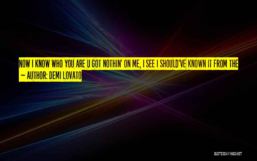 Demi Lovato Quotes: Now I Know Who You Are U Got Nothin' On Me, I See I Should've Known It From The Start