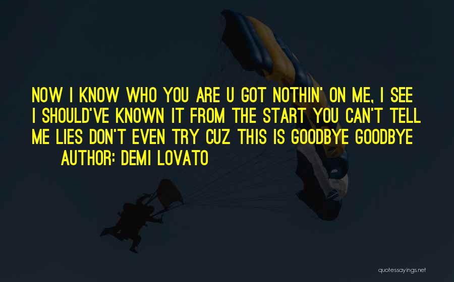 Demi Lovato Quotes: Now I Know Who You Are U Got Nothin' On Me, I See I Should've Known It From The Start