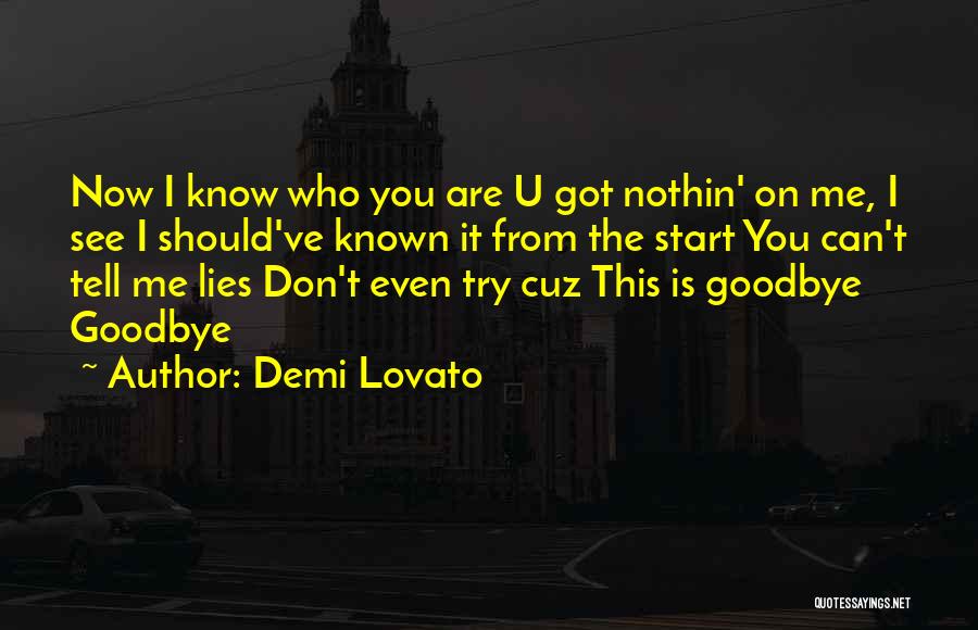 Demi Lovato Quotes: Now I Know Who You Are U Got Nothin' On Me, I See I Should've Known It From The Start