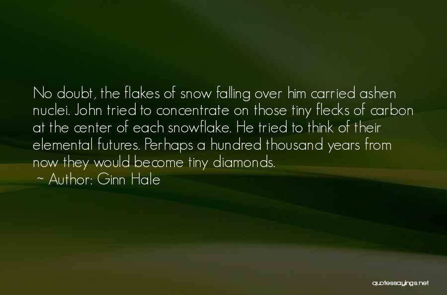 Ginn Hale Quotes: No Doubt, The Flakes Of Snow Falling Over Him Carried Ashen Nuclei. John Tried To Concentrate On Those Tiny Flecks