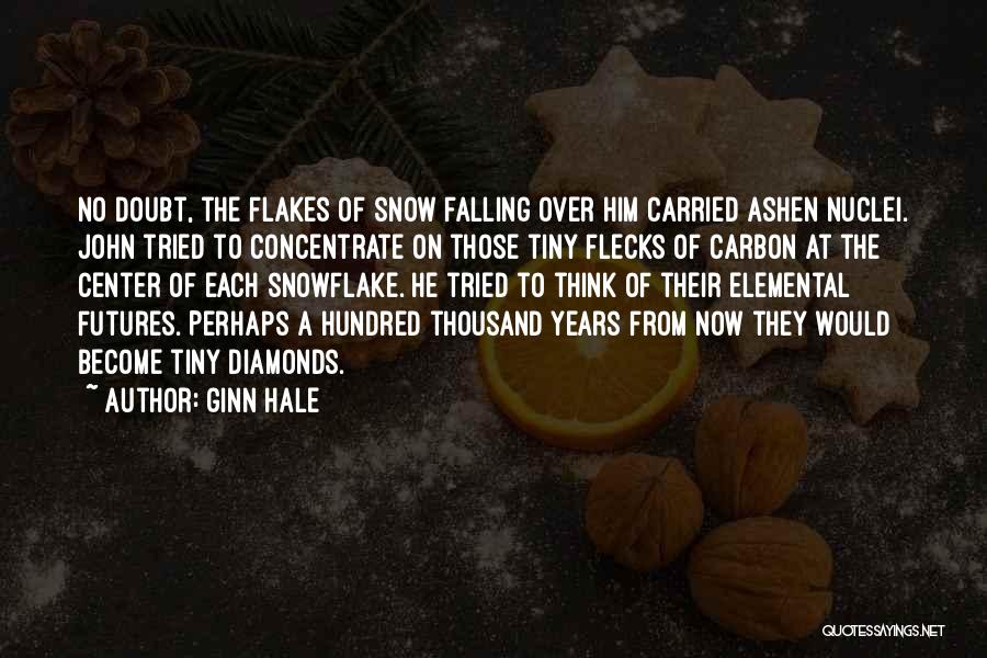 Ginn Hale Quotes: No Doubt, The Flakes Of Snow Falling Over Him Carried Ashen Nuclei. John Tried To Concentrate On Those Tiny Flecks