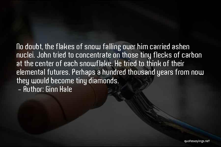 Ginn Hale Quotes: No Doubt, The Flakes Of Snow Falling Over Him Carried Ashen Nuclei. John Tried To Concentrate On Those Tiny Flecks