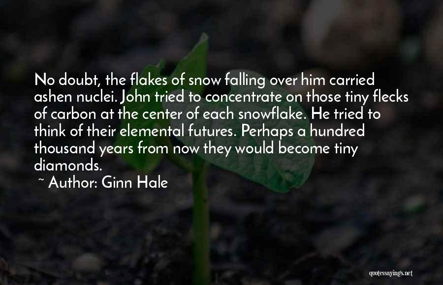 Ginn Hale Quotes: No Doubt, The Flakes Of Snow Falling Over Him Carried Ashen Nuclei. John Tried To Concentrate On Those Tiny Flecks