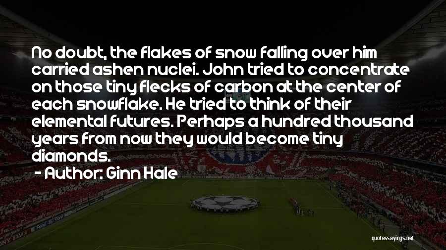 Ginn Hale Quotes: No Doubt, The Flakes Of Snow Falling Over Him Carried Ashen Nuclei. John Tried To Concentrate On Those Tiny Flecks