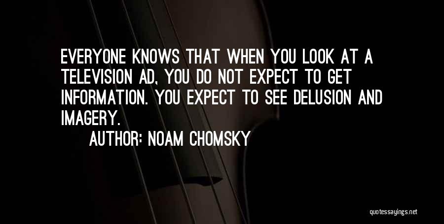 Noam Chomsky Quotes: Everyone Knows That When You Look At A Television Ad, You Do Not Expect To Get Information. You Expect To