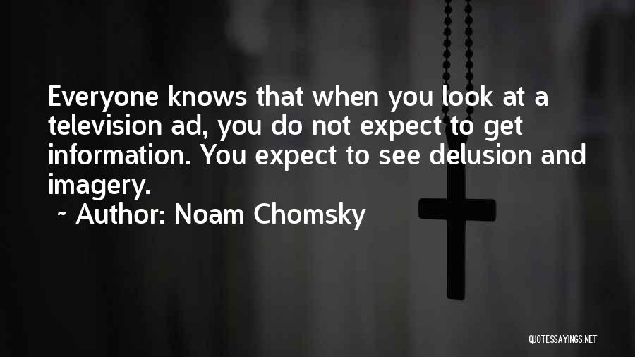 Noam Chomsky Quotes: Everyone Knows That When You Look At A Television Ad, You Do Not Expect To Get Information. You Expect To