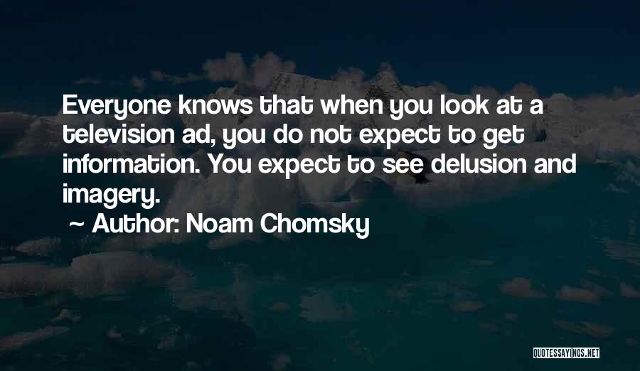 Noam Chomsky Quotes: Everyone Knows That When You Look At A Television Ad, You Do Not Expect To Get Information. You Expect To