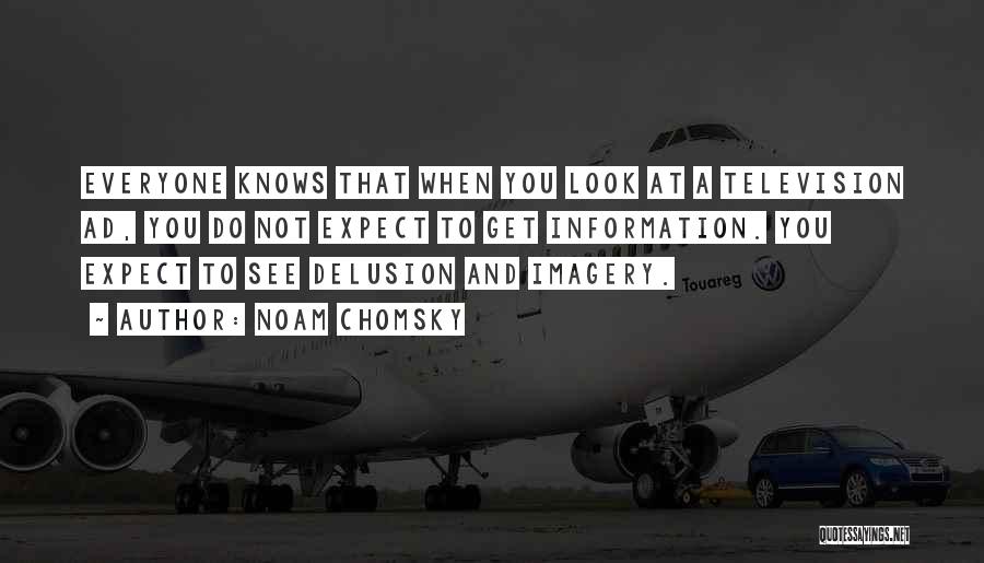 Noam Chomsky Quotes: Everyone Knows That When You Look At A Television Ad, You Do Not Expect To Get Information. You Expect To
