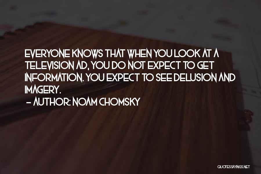 Noam Chomsky Quotes: Everyone Knows That When You Look At A Television Ad, You Do Not Expect To Get Information. You Expect To