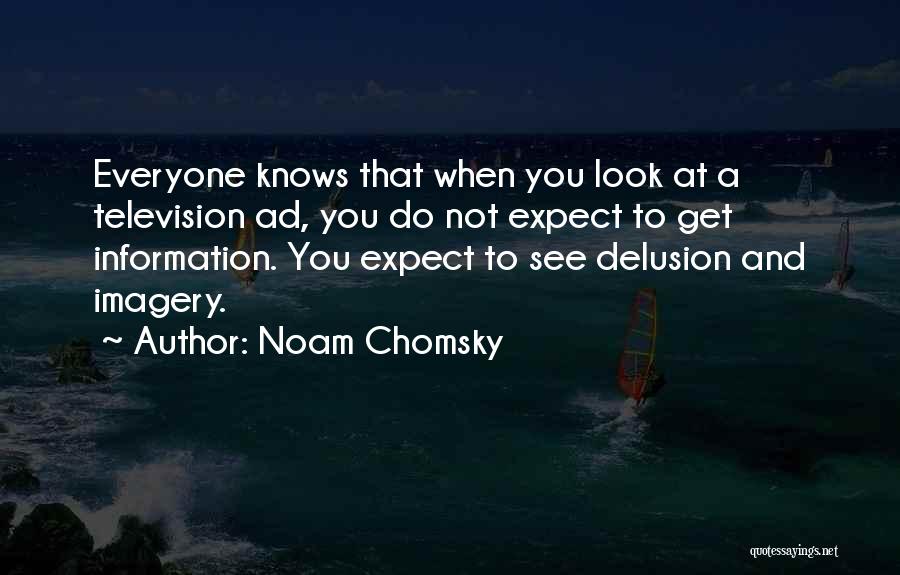 Noam Chomsky Quotes: Everyone Knows That When You Look At A Television Ad, You Do Not Expect To Get Information. You Expect To