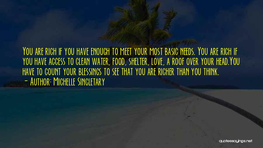 Michelle Singletary Quotes: You Are Rich If You Have Enough To Meet Your Most Basic Needs. You Are Rich If You Have Access