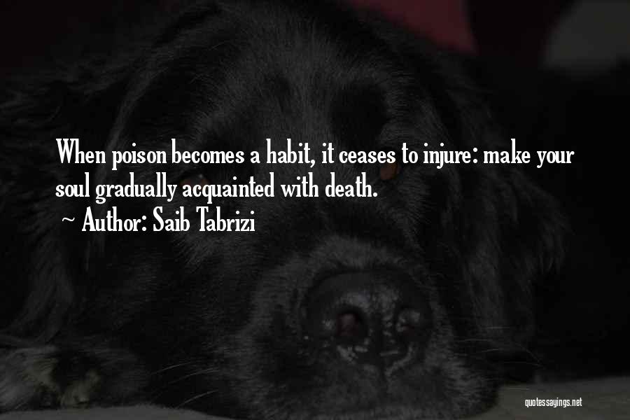 Saib Tabrizi Quotes: When Poison Becomes A Habit, It Ceases To Injure: Make Your Soul Gradually Acquainted With Death.