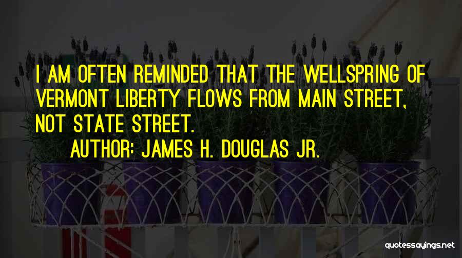 James H. Douglas Jr. Quotes: I Am Often Reminded That The Wellspring Of Vermont Liberty Flows From Main Street, Not State Street.