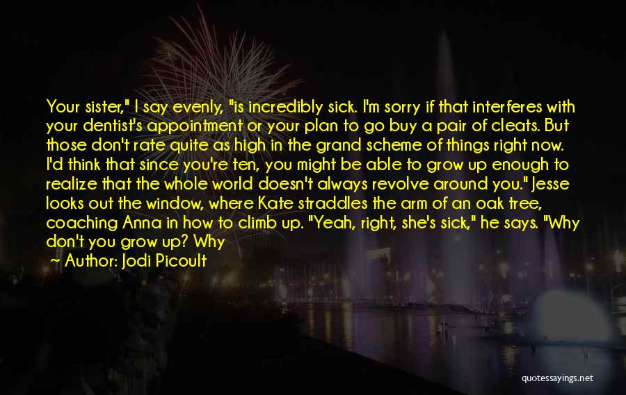 Jodi Picoult Quotes: Your Sister, I Say Evenly, Is Incredibly Sick. I'm Sorry If That Interferes With Your Dentist's Appointment Or Your Plan