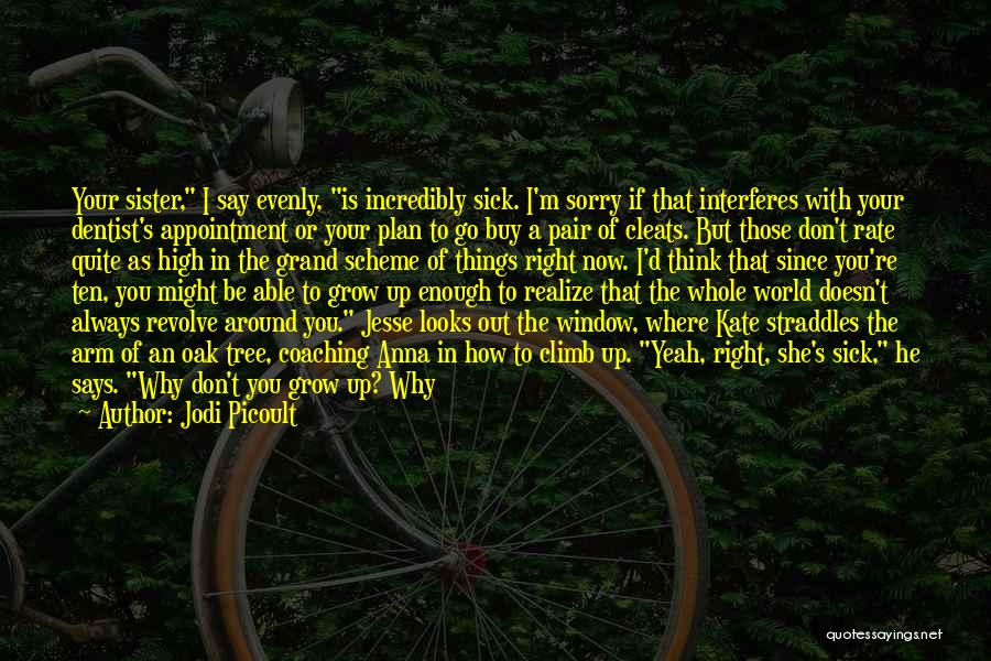 Jodi Picoult Quotes: Your Sister, I Say Evenly, Is Incredibly Sick. I'm Sorry If That Interferes With Your Dentist's Appointment Or Your Plan