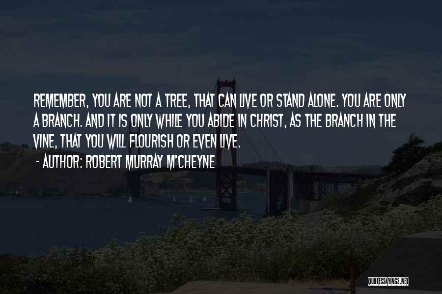 Robert Murray M'Cheyne Quotes: Remember, You Are Not A Tree, That Can Live Or Stand Alone. You Are Only A Branch. And It Is