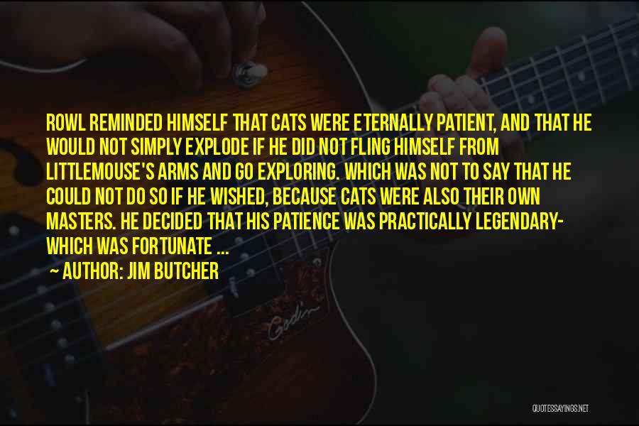 Jim Butcher Quotes: Rowl Reminded Himself That Cats Were Eternally Patient, And That He Would Not Simply Explode If He Did Not Fling