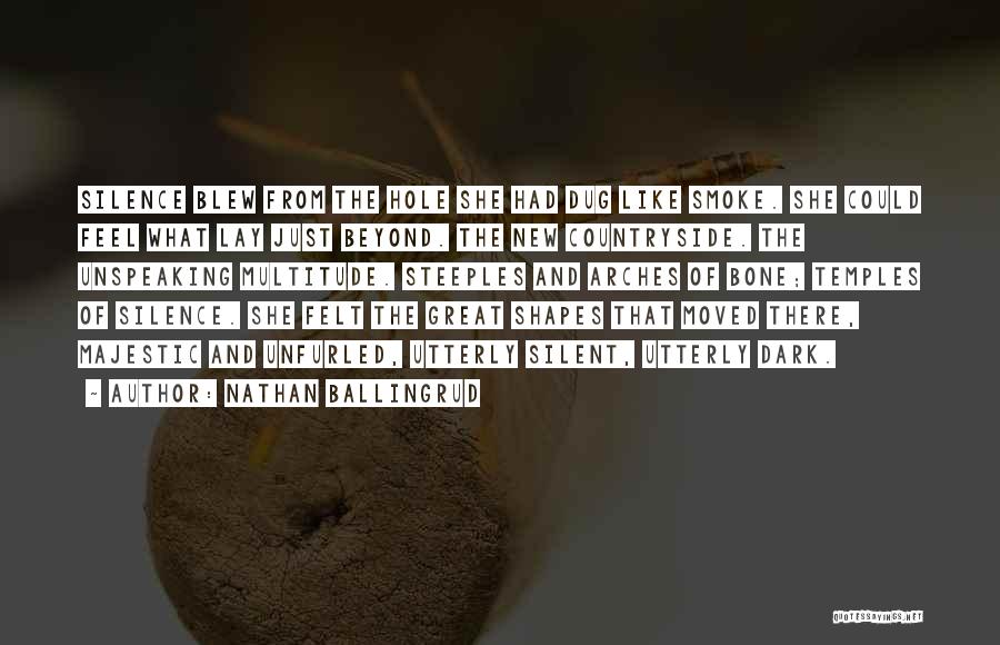 Nathan Ballingrud Quotes: Silence Blew From The Hole She Had Dug Like Smoke. She Could Feel What Lay Just Beyond. The New Countryside.