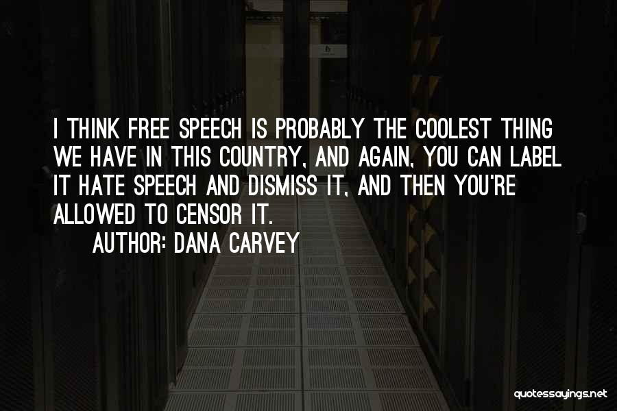 Dana Carvey Quotes: I Think Free Speech Is Probably The Coolest Thing We Have In This Country, And Again, You Can Label It