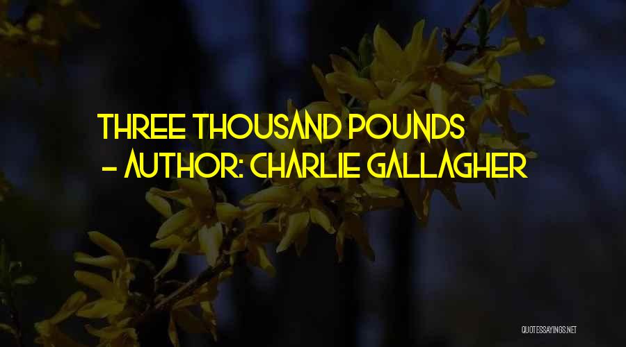 Charlie Gallagher Quotes: Three Thousand Pounds