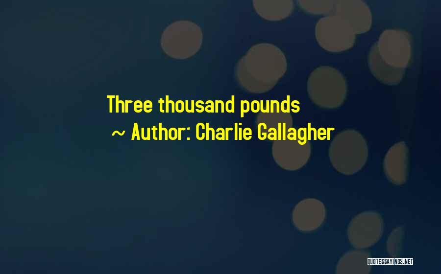 Charlie Gallagher Quotes: Three Thousand Pounds