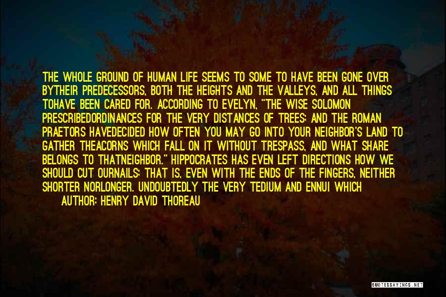 Henry David Thoreau Quotes: The Whole Ground Of Human Life Seems To Some To Have Been Gone Over Bytheir Predecessors, Both The Heights And