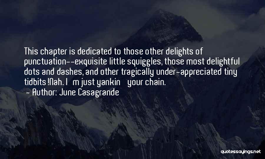 June Casagrande Quotes: This Chapter Is Dedicated To Those Other Delights Of Punctuation--exquisite Little Squiggles, Those Most Delightful Dots And Dashes, And Other