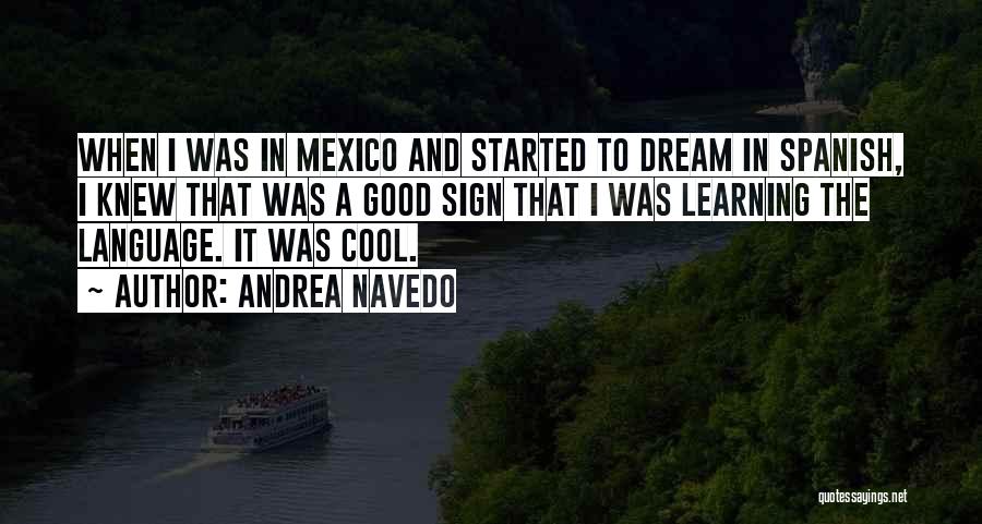 Andrea Navedo Quotes: When I Was In Mexico And Started To Dream In Spanish, I Knew That Was A Good Sign That I