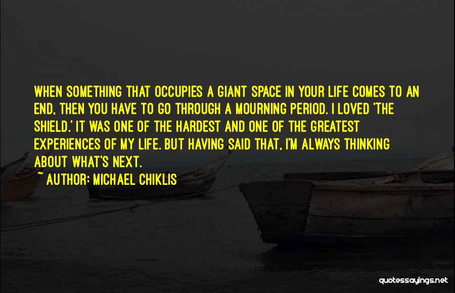 Michael Chiklis Quotes: When Something That Occupies A Giant Space In Your Life Comes To An End, Then You Have To Go Through