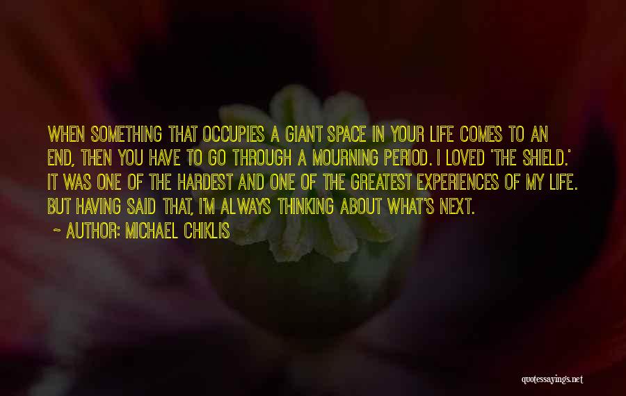 Michael Chiklis Quotes: When Something That Occupies A Giant Space In Your Life Comes To An End, Then You Have To Go Through