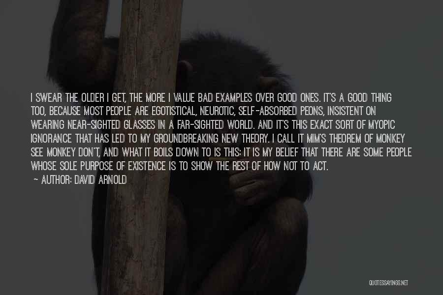 David Arnold Quotes: I Swear The Older I Get, The More I Value Bad Examples Over Good Ones. It's A Good Thing Too,