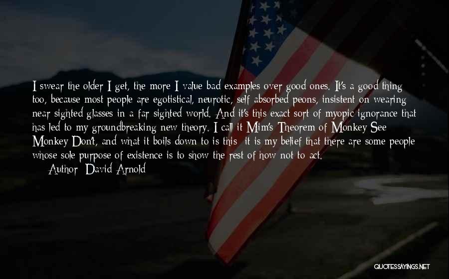 David Arnold Quotes: I Swear The Older I Get, The More I Value Bad Examples Over Good Ones. It's A Good Thing Too,