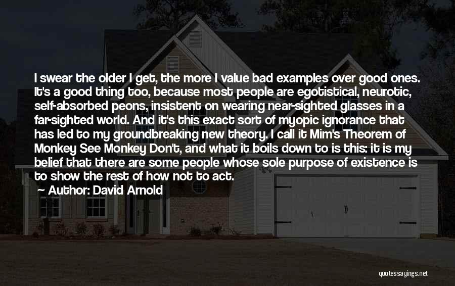 David Arnold Quotes: I Swear The Older I Get, The More I Value Bad Examples Over Good Ones. It's A Good Thing Too,