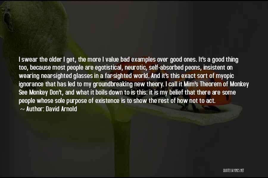 David Arnold Quotes: I Swear The Older I Get, The More I Value Bad Examples Over Good Ones. It's A Good Thing Too,