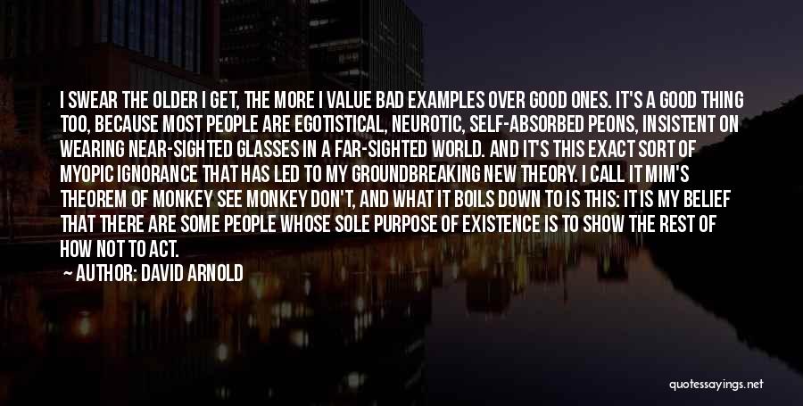 David Arnold Quotes: I Swear The Older I Get, The More I Value Bad Examples Over Good Ones. It's A Good Thing Too,