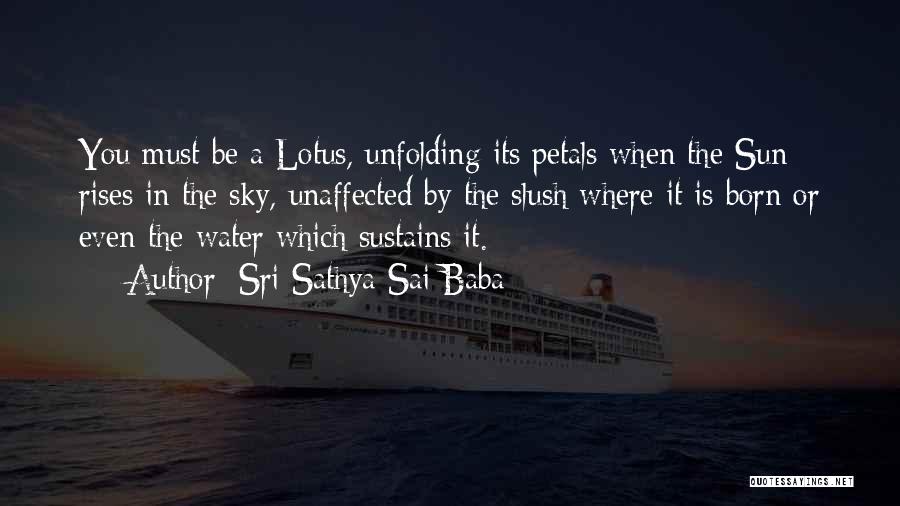 Sri Sathya Sai Baba Quotes: You Must Be A Lotus, Unfolding Its Petals When The Sun Rises In The Sky, Unaffected By The Slush Where