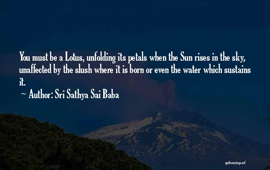 Sri Sathya Sai Baba Quotes: You Must Be A Lotus, Unfolding Its Petals When The Sun Rises In The Sky, Unaffected By The Slush Where