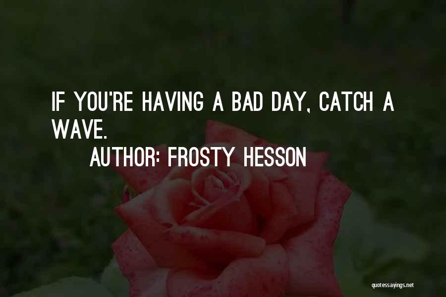 Frosty Hesson Quotes: If You're Having A Bad Day, Catch A Wave.