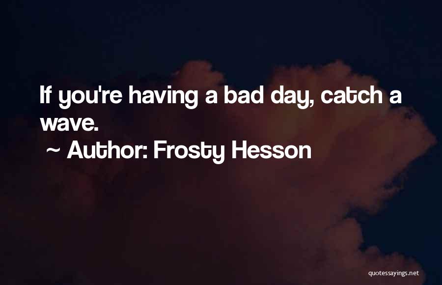 Frosty Hesson Quotes: If You're Having A Bad Day, Catch A Wave.