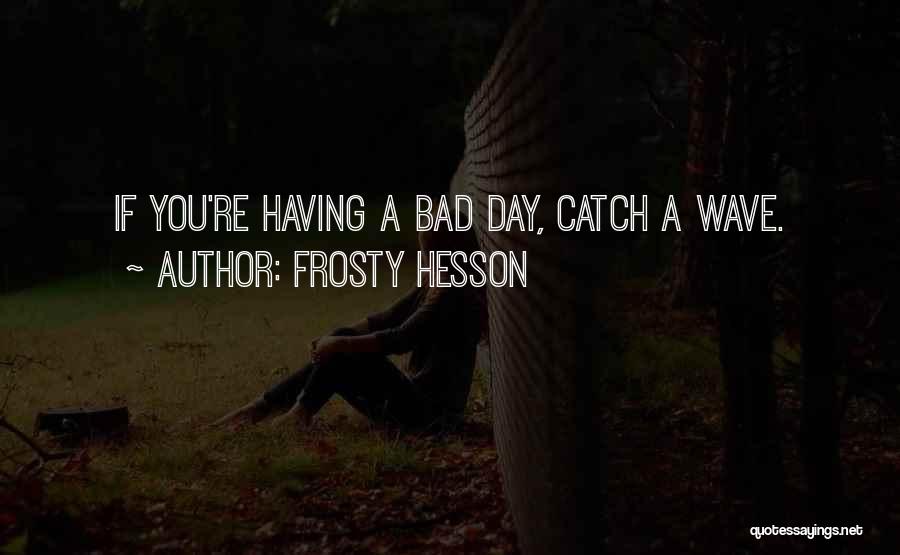 Frosty Hesson Quotes: If You're Having A Bad Day, Catch A Wave.