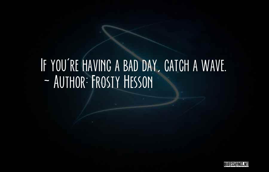 Frosty Hesson Quotes: If You're Having A Bad Day, Catch A Wave.