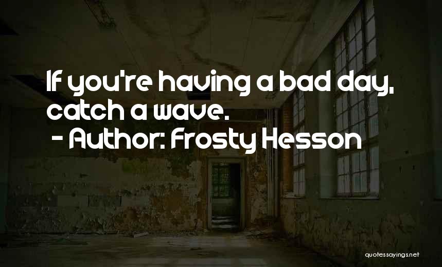 Frosty Hesson Quotes: If You're Having A Bad Day, Catch A Wave.