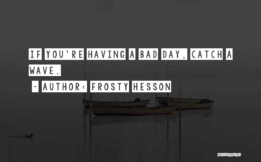 Frosty Hesson Quotes: If You're Having A Bad Day, Catch A Wave.