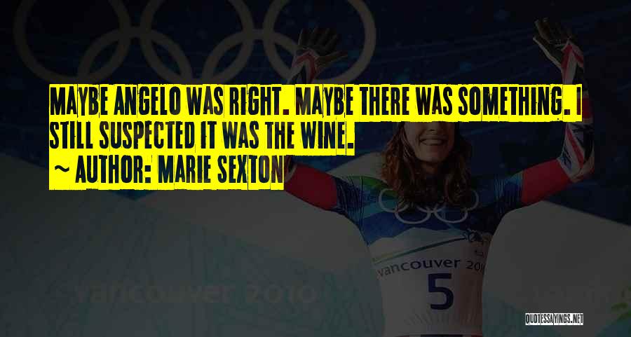 Marie Sexton Quotes: Maybe Angelo Was Right. Maybe There Was Something. I Still Suspected It Was The Wine.